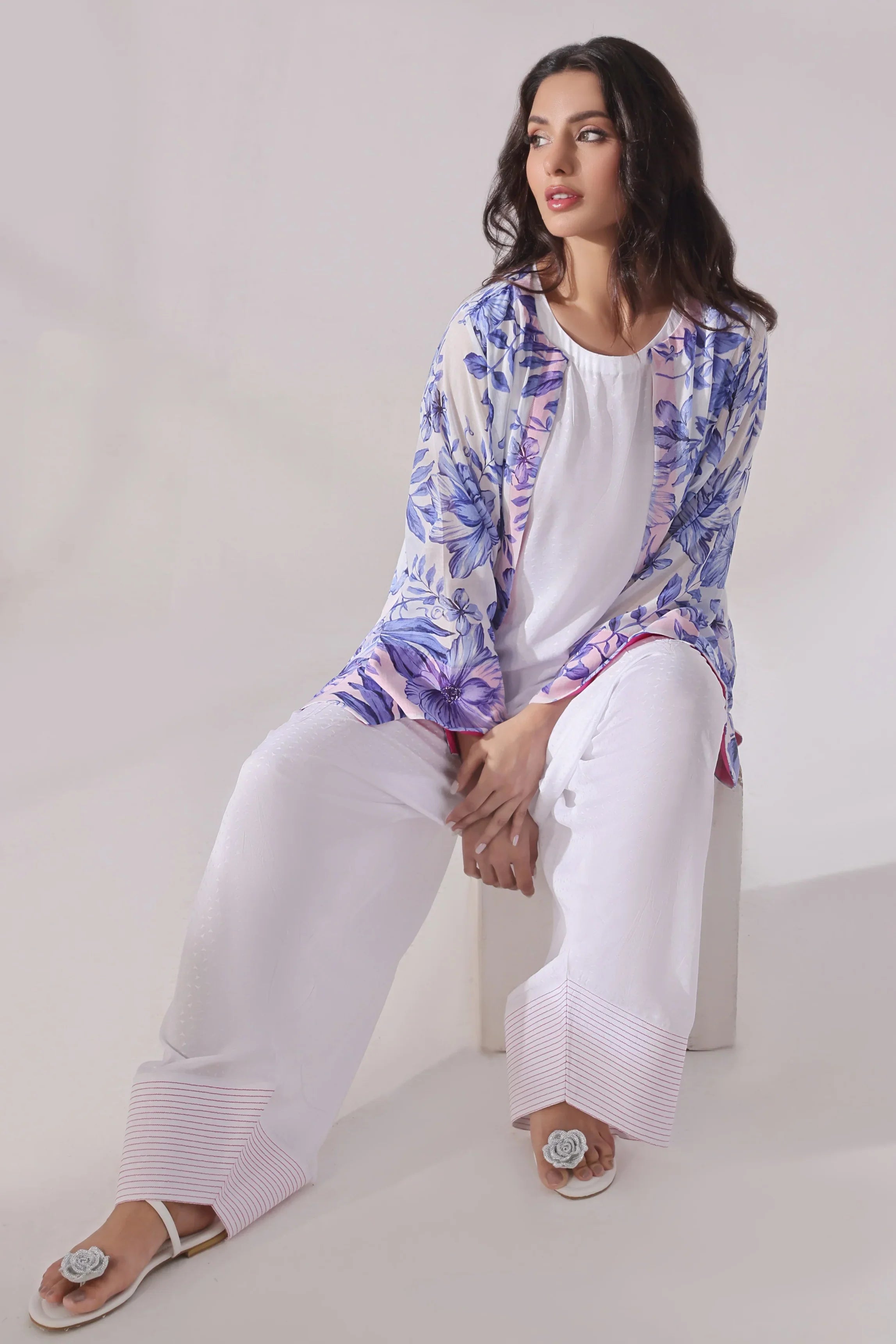 CARDIGAN with Shirt & Farshi Bottom