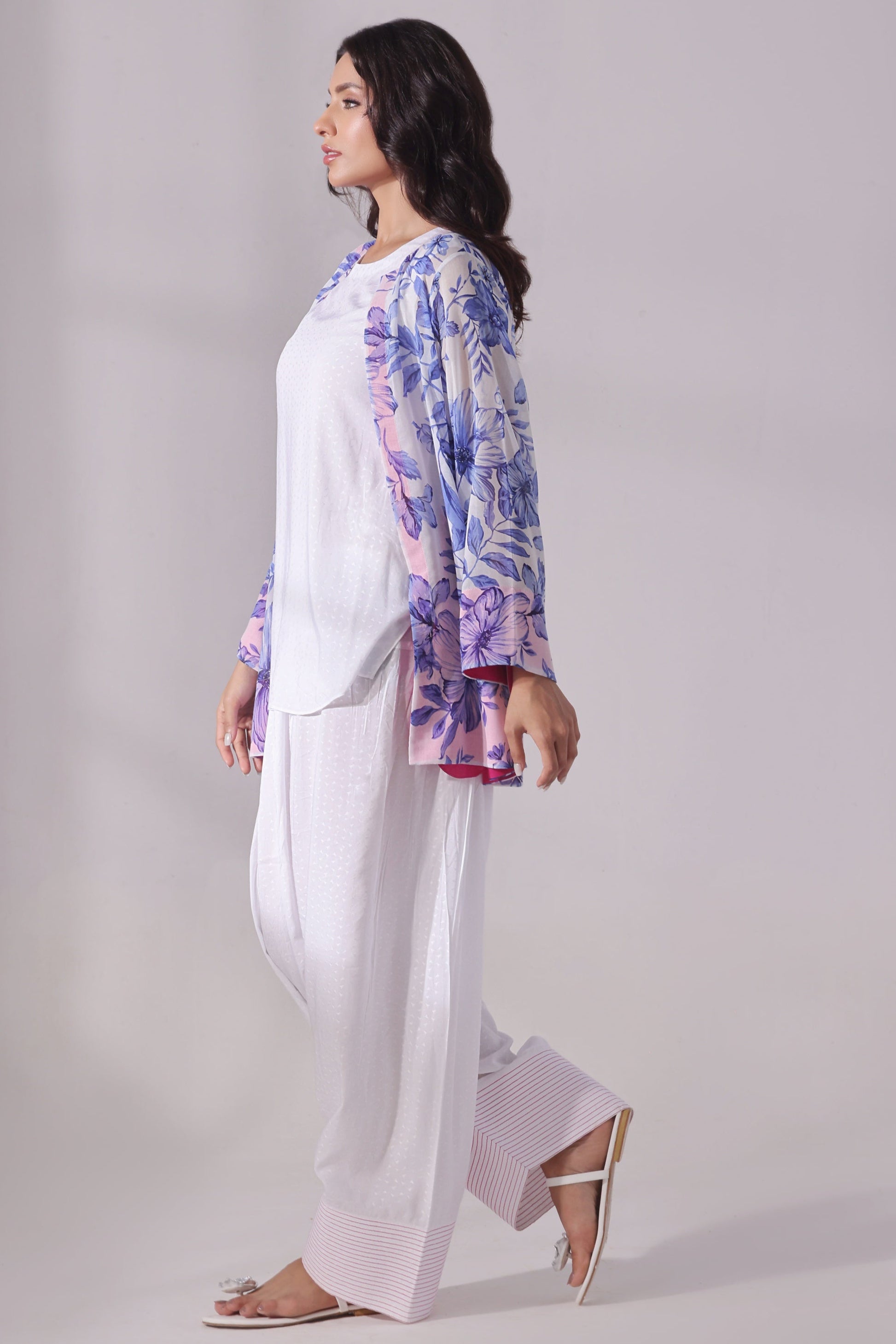 CARDIGAN with Shirt & Farshi Bottom
